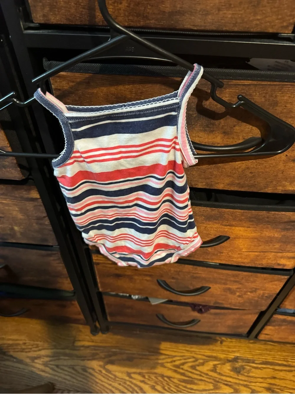 Carter's Red, Navy & White Striped Baby Bodysuit with Dino Print Hoodie Set